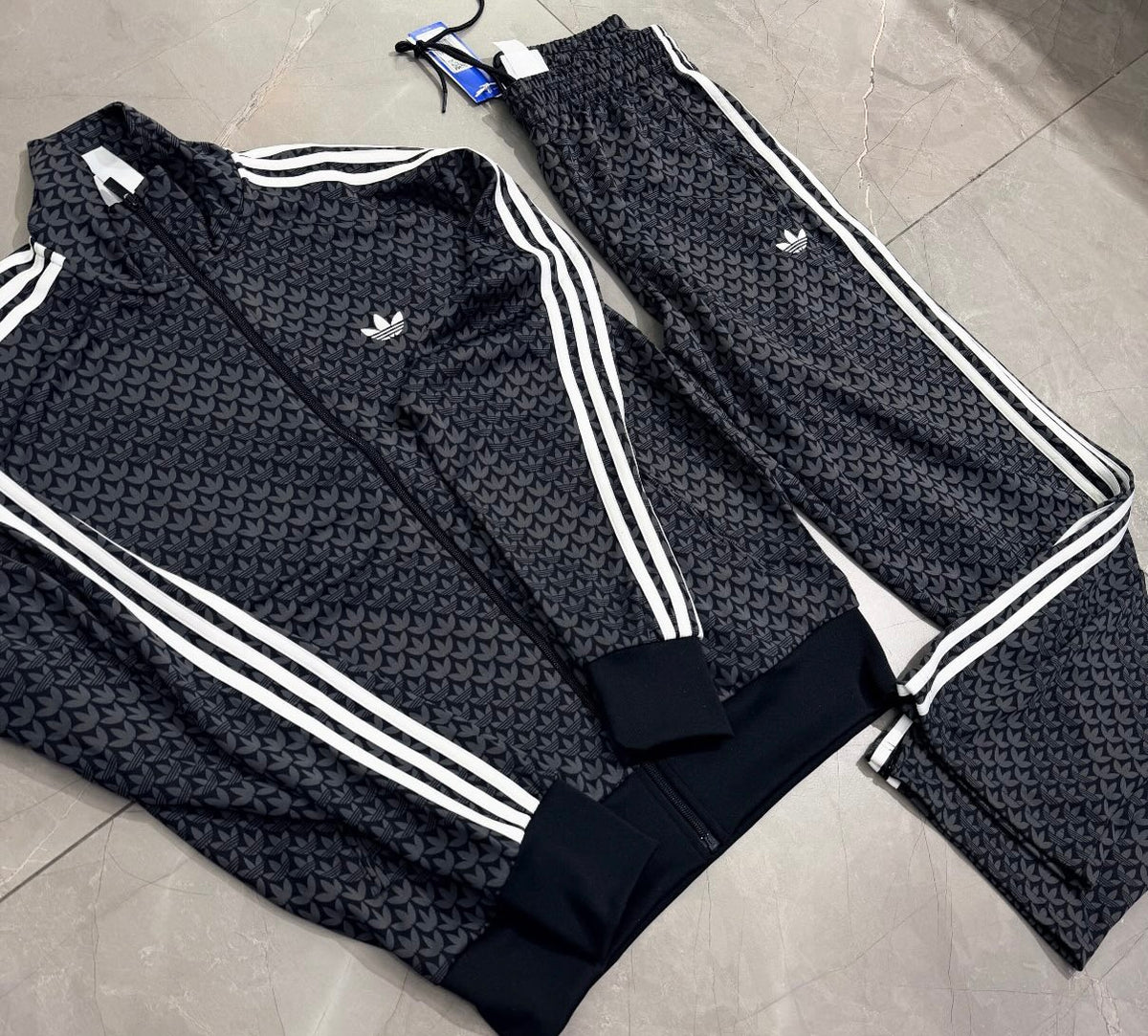 Tuta Adidas prima linea monogram nera