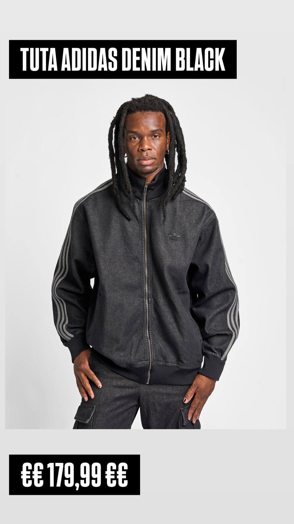 TUTA DENIM BLACK ADIDAS PRIMA LINEA ORIGINALS